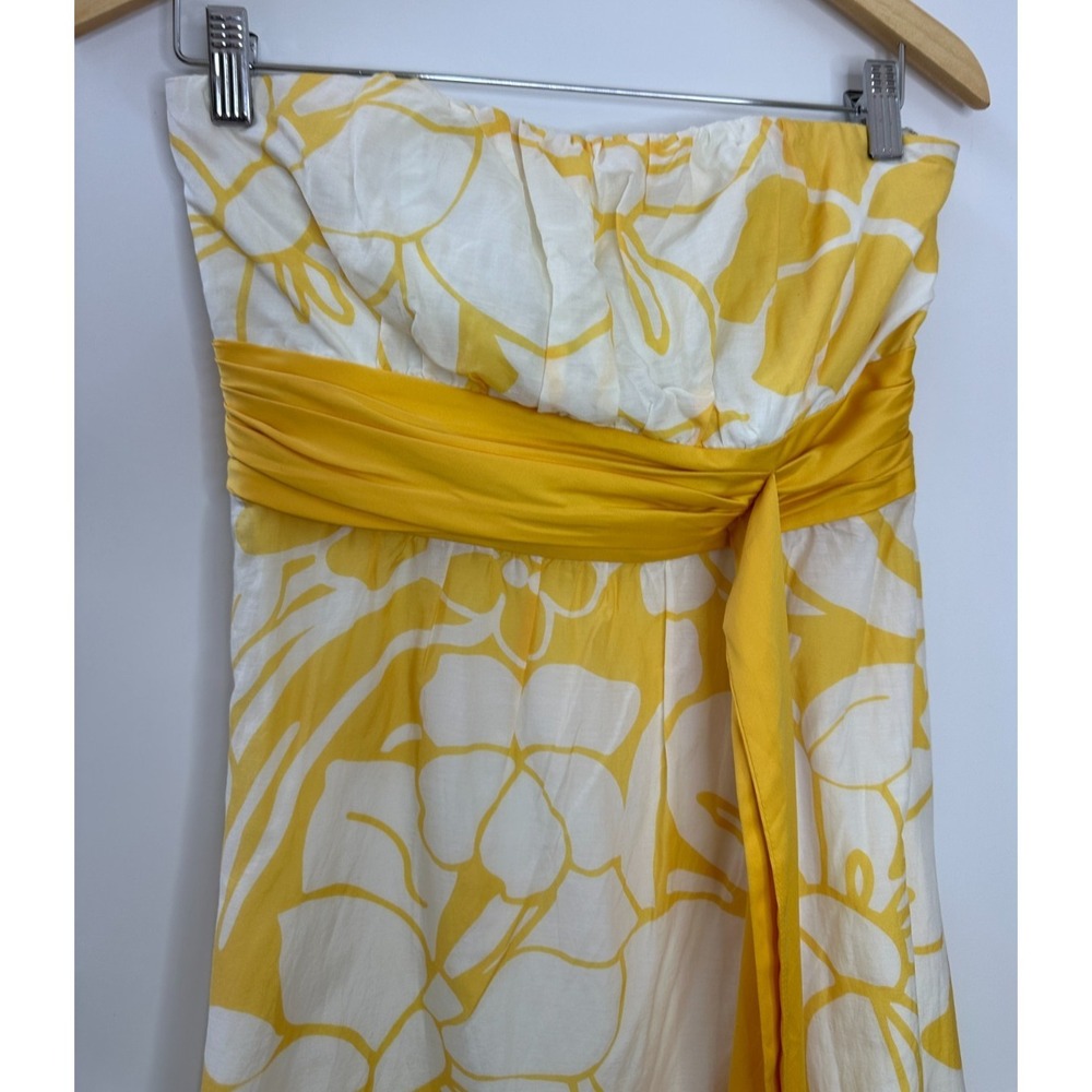 NEW The Limited Y2K Cotton Silk Floral Strapless Tube Dress Size 6 Babydoll Sash - Picture 14 of 16